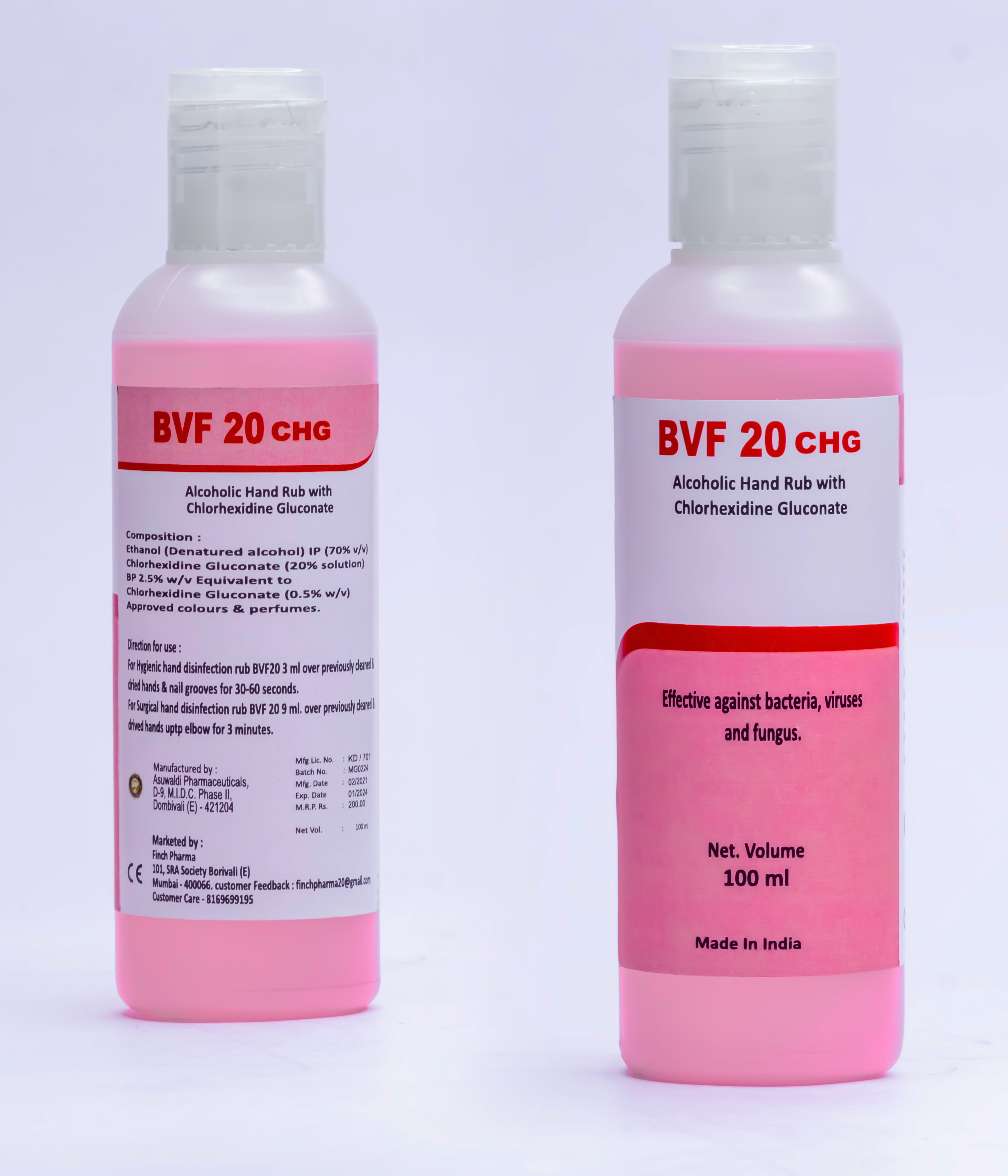 BVF 20 CHG - Alcoholic Hand Rub with Chlorhexidine Gluconate